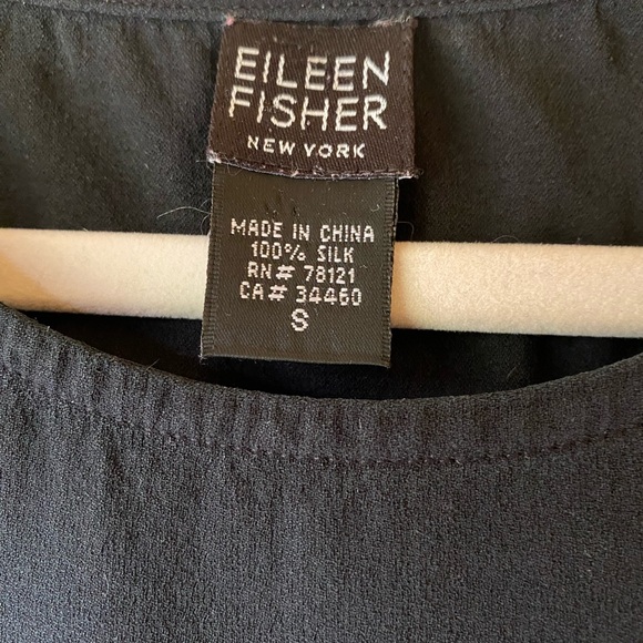 Eileen Fisher Black Silk Sleeveless Tank Top - Picture 2 of 3